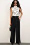 Women's White Satin Surface Polka Dot Half Turtleneck Sleeveless Blouse Hzl26S-Bd1400141 - 3
