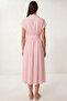 Belted Modal Shirt Dress Lub0360 Sugar Pink - 5