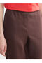 New Season from Güli̇s Gi̇yi̇m Brown Elastic Waist Carrot Cut Women's Linen Trousers - 3