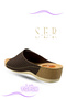 Women's Slippers – Velcro Leather Women's Slippers with Gel Heel Spur Support, Brown - 4