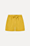 Women's Yellow Tie-Waist Linen Shorts