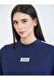 Navy Blue Badge Detail Oversized T-Shirt - 4
