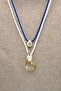 2 Pieces Bohemian Series Summer Rope Navy Blue White Heart Evil Eye Bead Necklace Set