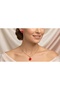 Elegant Rose Jewelry Set – Floral Pendant Necklace & Stud Earrings for Women - 4