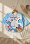 Blue Elephant Character Liquid-Proof Baby Eating and Painting Bib with Sleeves - Blw Compatible Stain-Proof m - 2