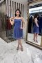 Women's Rope Strap Back-Tie Lined Stoned Short Tulle Dress - 3