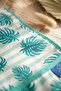 Baveta Tropical Leaf Patterned Liquid-Proof Baby Food Bib with Pockets - Blw Compatible Stain-Resistant Wide - 5