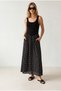 Women's Black Strappy Polka Dot Detailed Long Dress Elb-19002658 - 2
