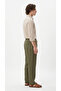Men's Khaki Comfortable Fit Linen Muslin Trousers Lightweight Casual Thin Fabric with Back Pockets - 8