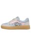 Women's Vegan Leather Blue Sneakers - Break the Silence Design - 3