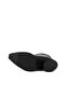 Black Leather Women's Heeled Boots - 5