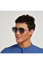 Men Blue Lens 60 mm Aviator Sunglasses | 30S-000209-1202 - 6