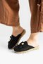 Bow Tie Detail Straw Weave Women's Slippers Black - 2