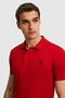 Men's Slim Fit Polo Collar Red Basic T-Shirt 50322347-Vr171 - 2