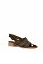 Khaki Alf Suede Women's Low Heel Sandals - 2