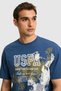 Men's Comfort Fit Crew Neck Light Navy Blue T-Shirt 50322542-Vr059 - 2