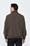 Brown Men's Seasonal Coat with Side Pockets and Zipper - 3