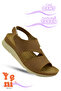 Women's Sandals – Thick and Soft Sole Comfortable Velcro Women's Sandals Tan - 2