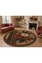 Sdt Floral Patterned Round Modern Woven Base Decorative Carpet Sdt1477 - 3