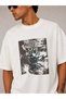 Oversize Boxy Fit Men's T-Shirt – Thick Cotton, Green Future Print, Street Style Premium T-Shirt