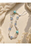 Butterfly Detailed Pearl Phone Charm & Phone Strap – Luxurious Blue and White Design - 4