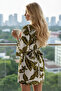 White Yellow Floral Patterned Midi Length Viscose Women's Kimono - 7