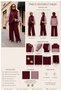 Marina Shirt Striped Double Set-Burgundy - 2
