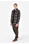 Comfort Fit Shirt Neck Plaid Men's Brown Long Sleeve Shirt