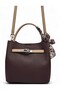 Brown&Mink, Lock and Scarf Detailed, Puppy-Style, Crossbody Strap, Small, Women's Hand and Shoulder Bag