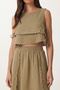 Muslin Blouse Skirt Set Lax0012 Olive Green - 4