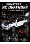 1:22 RC Land Rover Defender Spray Alloy Car with LED Lights and 2.4GHz Remote Control Rechargeable Die-Cast SUV Toy Car with Opening Doors Hood Trunk Smoke Fog Effect for Kids Boys Girls 3+