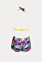 6650 Yellow Pink Halter Neck Shorts Bikini Set - 3