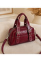 Women's Shoulder Bag with Adjustable Straps and Buckle Detail, Burgundy