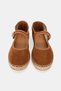 Women's Tan Suede Genuine Natural Leather Size 36-41 Buckle Fastening Flat Sole Mary Jane Daily Espadrilles - 5