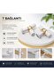 T-Button Handle White-Gold Single Button Handle for Furniture Kitchen Wardrobe Dresser Bathroom Tv Unit - 2
