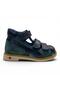 639 Full Orthopedic 100% Genuine Leather Boys' Blue/Navy Blue Corseted Sandals