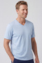 Men's Vision V-Neck Premium Quality Dense Textured Cotton T-Shirt Light Blue M102-R0220-04 - 4