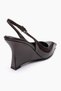 Felon Brown Patent Leather Women's Wedge Heeled Shoes - 5