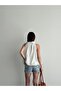 Women's Halter Neck Halter Tie Satin Textured Crinkle Blouse - 3