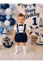 Sailor Concept Navy Blue Salopet Shirt Socks Bow Tie Set