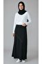 Women's Skirt with Elastic Waist, V-Neck Cut, Combed Cotton Fabric - 3
