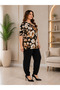 Plus Size Women's Floral Patterned T-Shirt |   Comfortable Fit Casual Oversize T-Shirt - 3