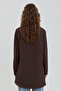 Thin Quilted Stand Collar Tunic - Brown - 4