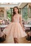Embroidered Detachable Tulle Detailed 2-in-1 Girls' Evening Dress - 2