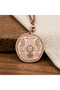 Antique Copper Blessings and Abundance Necklace - Talismanic Medallion with Ayetel Kürsi and Alphabetic Matrix - 2