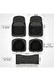 74 * 50cm 5 Pcs Set Car Floor Mats, Carpeted Floor Car Mat with black Rubber Design & Built-in Heel Pad, Anti-Slip Waterproof Car Mats, Front, Rear & Center Mats (Black) - 6