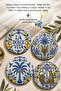 Sicilian Lemon Patterned Coasters Set of 4 – La Dolce Vita Palm Leopard Motif, 9 cm Mdf Uv Printed Decorative Coasters
