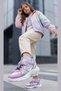 Lila Dream Sparkling Purple Velcro Lightweight and Flexible Sole Breathable Girls' Sports Shoes S