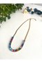 Minimal Colorful Stone Steel Gold Necklace - 2