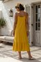 Mustard Color Skirt with Ruffles and Adjustable Straps Casual Viscose Standard Woven Dress 130 64 - 7